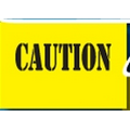 105' Stock Printed Rectangle Warning Pennant String (Caution)